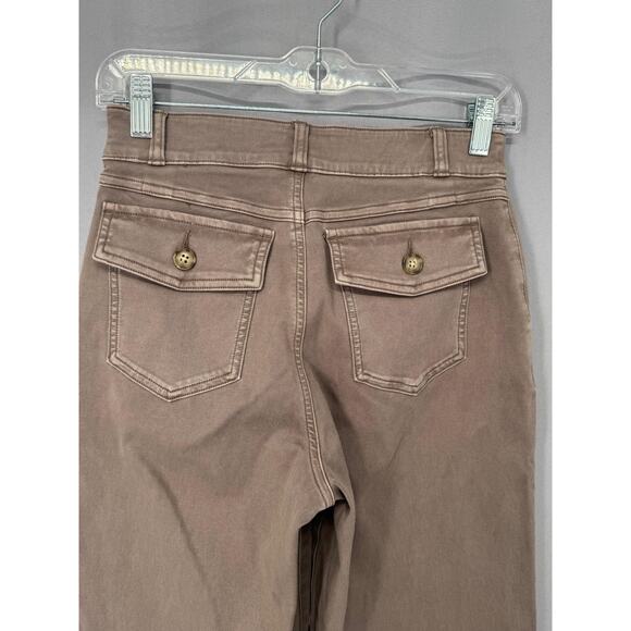 Spanx Pants Womens Small Brown Wide Leg Cropped High Rise Pull On Trousers - Picture 6 of 16